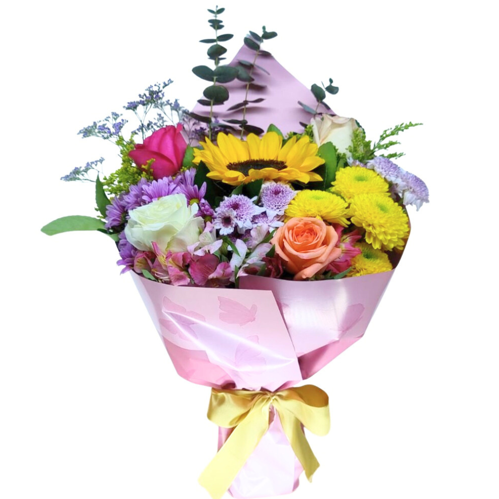 Buqu� M�dio - Rosas Coloridas e Margaridas