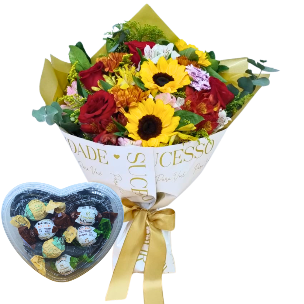 Buqu� Mix de Flores com Trufas Cacau Show