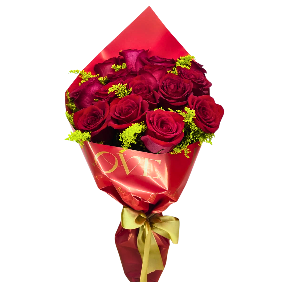 Buqu� Minimalista 15 Rosas  Vermelhas