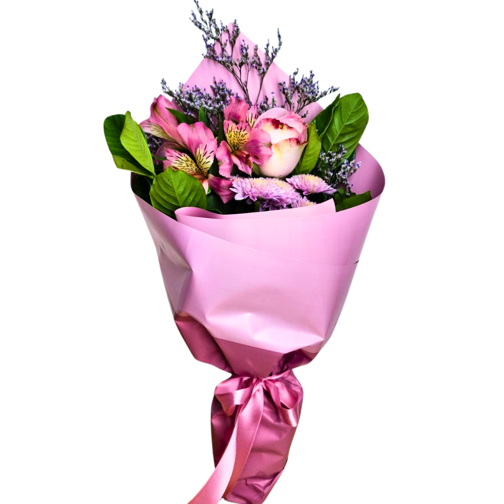 Mini Buqu� Cor de Rosa - Para Presente