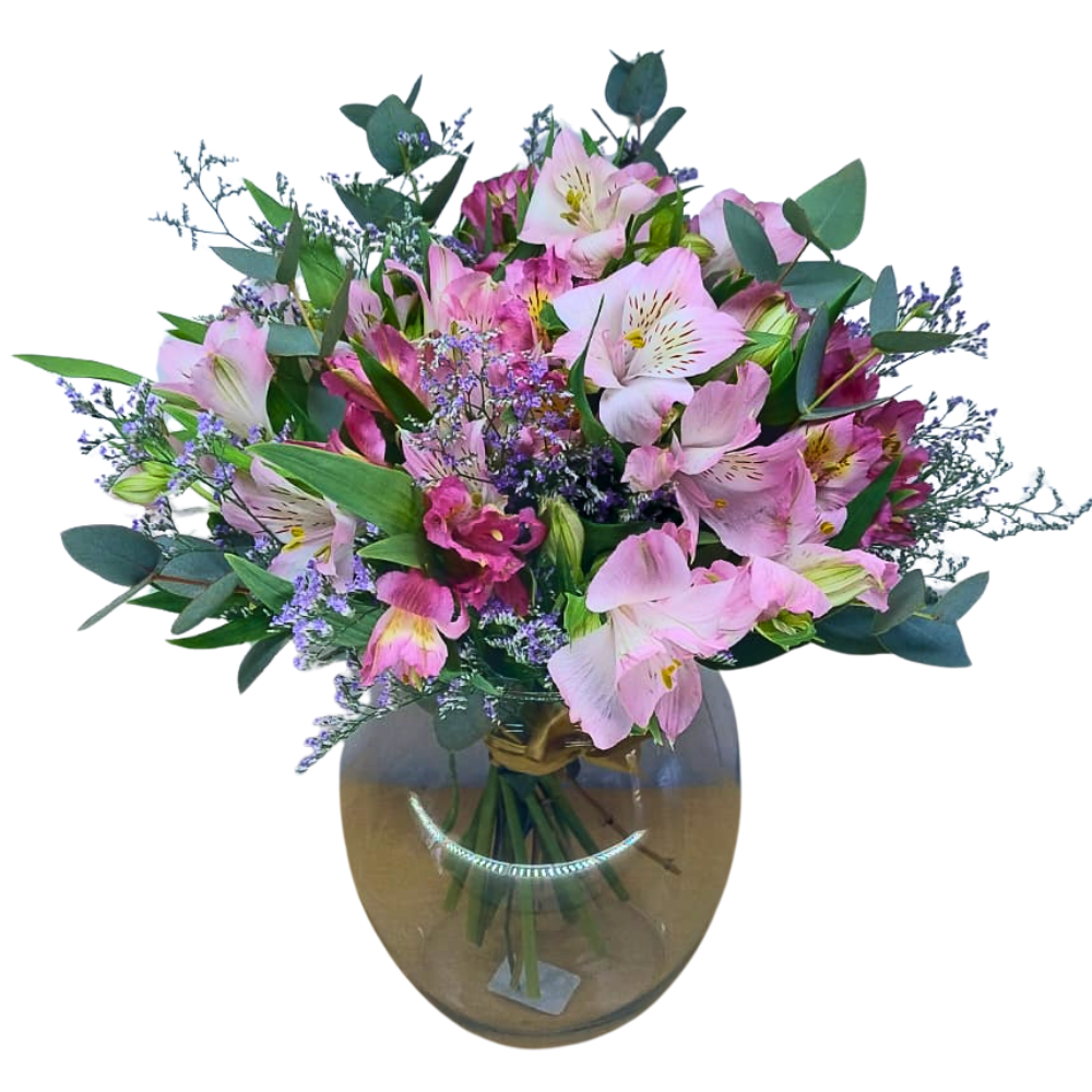 Arranjo no Vaso de Vidro Com Astrom�lias