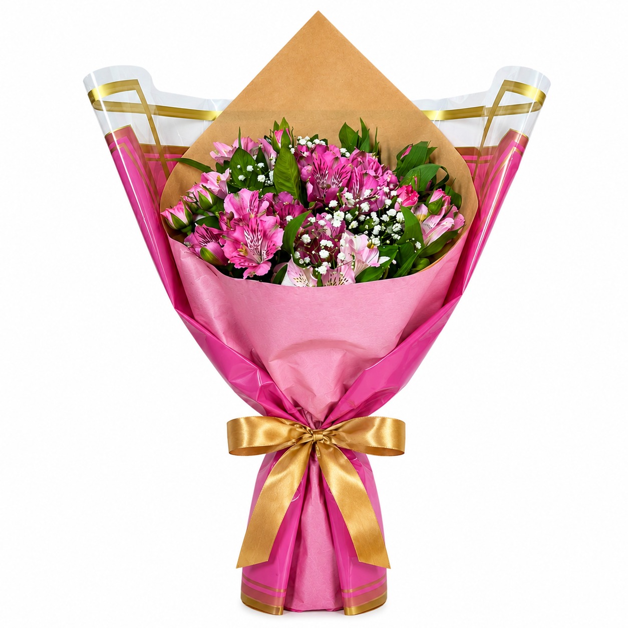 Buqu� M�dio de Astrom�lias Rosadas 